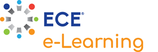 ECE e-Learning logo combining a colorful pinwheel design with the bold orange text 'e-Learning'.